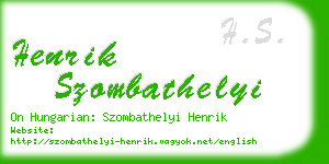 henrik szombathelyi business card